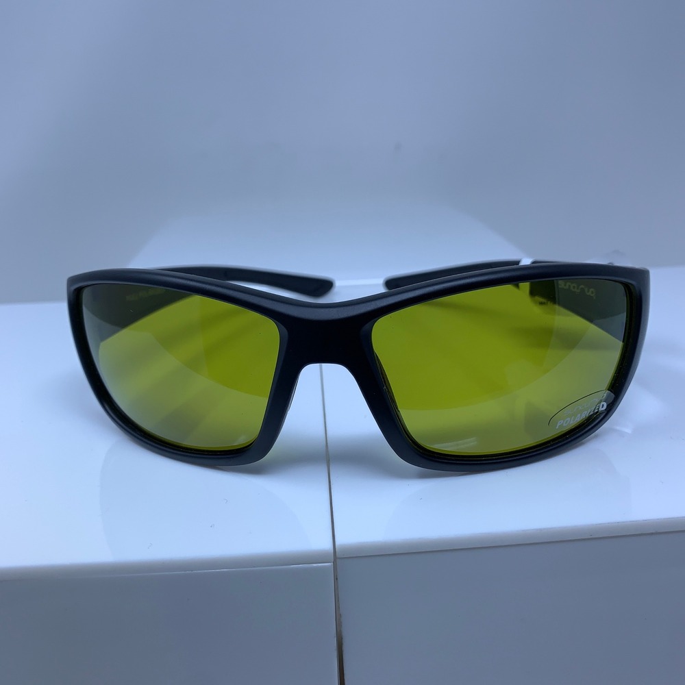 Suncloud Mens OS Black Polarized Low Light Yellow Hull Sunglasses NWT